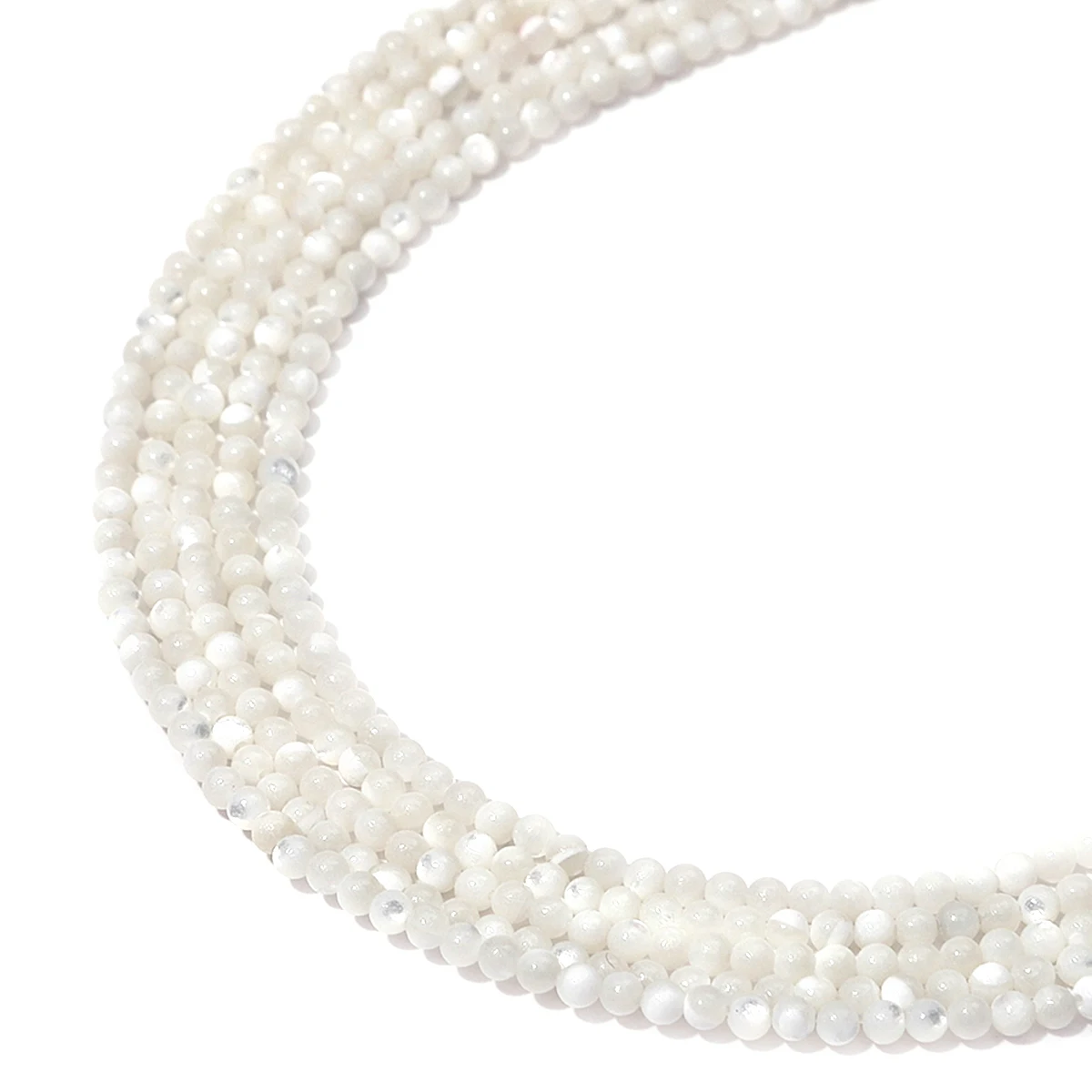 2/3/5/6mmWholesale Natural shell Beaded White Round shape craft shell loose beads For jewelry making DIY Bracelet necklace acces - view 6