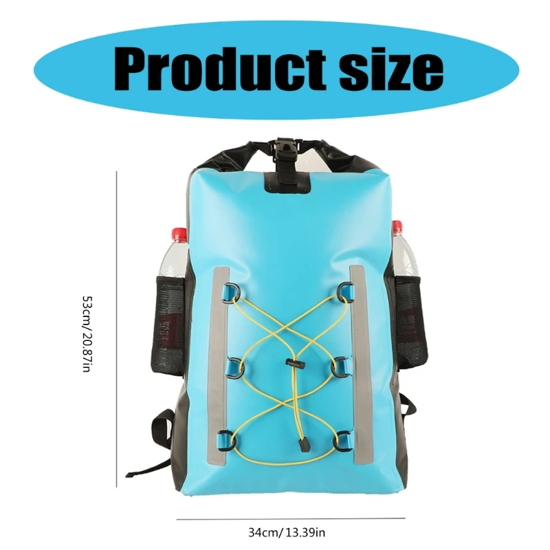 Trockensack-Rucksack, 30 l, mit Netztasche, verstellbarer Riemen, wasserfester Trockensack