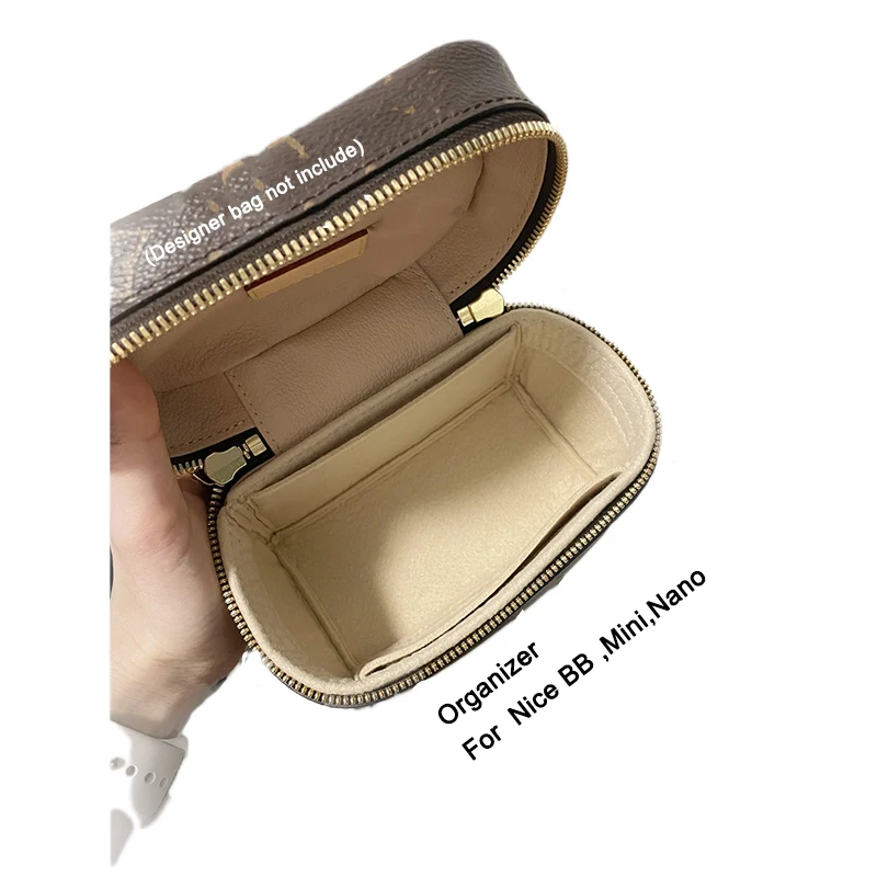 Customize Insert Bag Organizer Fits For NICE Nano Mini BB Felt Makeup Handbag Liner Travel Inner Purse Portable Cosmetic Bags