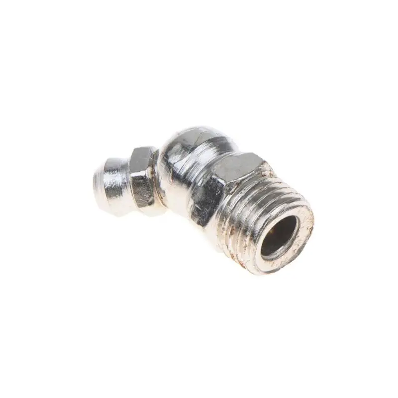 10 Stück M6 Eisen-Zink Hydraulik-Schmiernippel-Armaturen 45-Grad-Winkel-Schmiernippel-Armaturen mit Staubschutzkappen – Detail 8