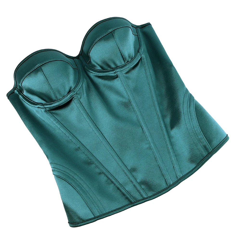 Becirzet Elegantes Damen-Korsett-Top, trägerlos, mit BH, atmungsaktiv, mit Schnürung, Bauchkontrolle, Taillenformer, Bustier. – Detail 27