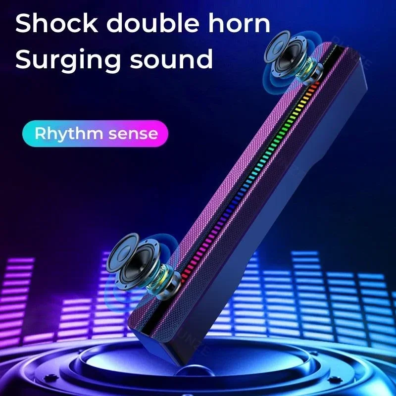 

Desktop Wireless Bluetooth Speaker 9D Stereo Surround Sound Intelligent Breathing Light Dual Speakers Home Computer Game Audio