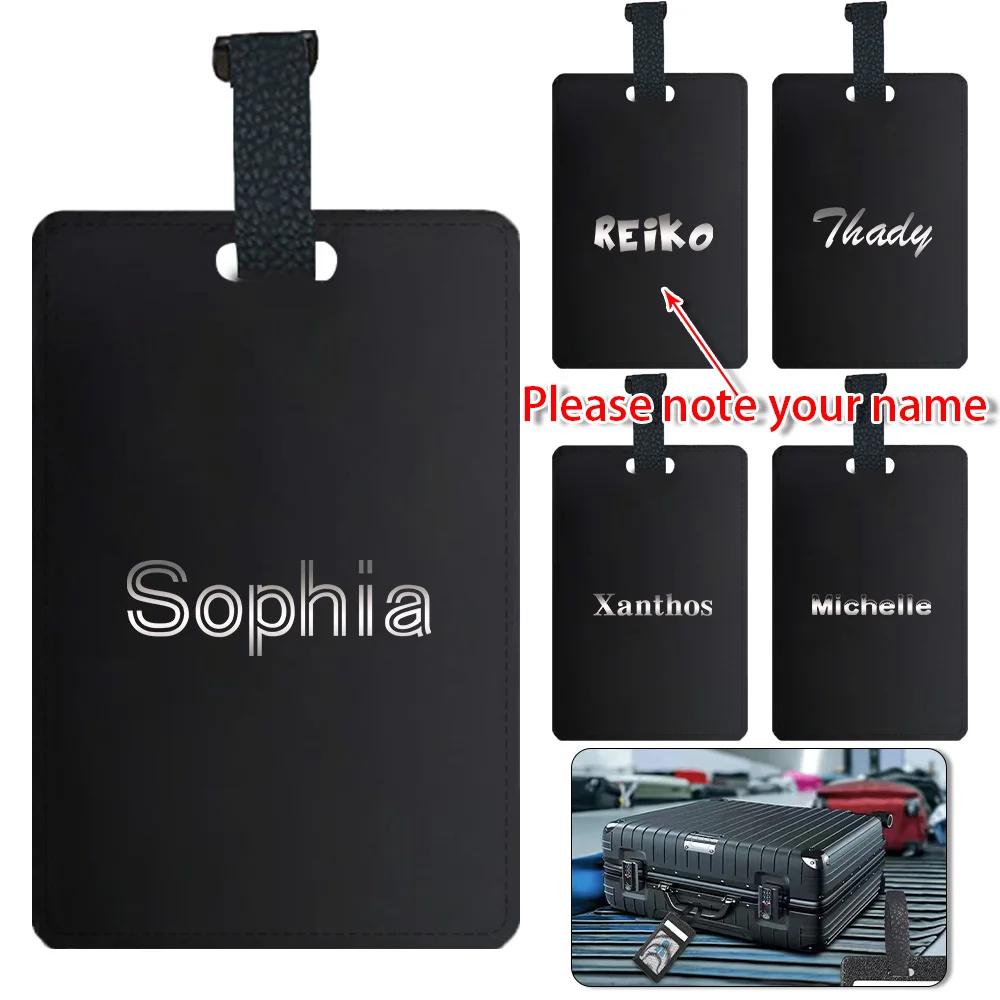 

Customized Name Portable Luggage Tag Portable Airplane Pass Identifier Label Baggage Tag PU Suitcase Name Card Address Holder