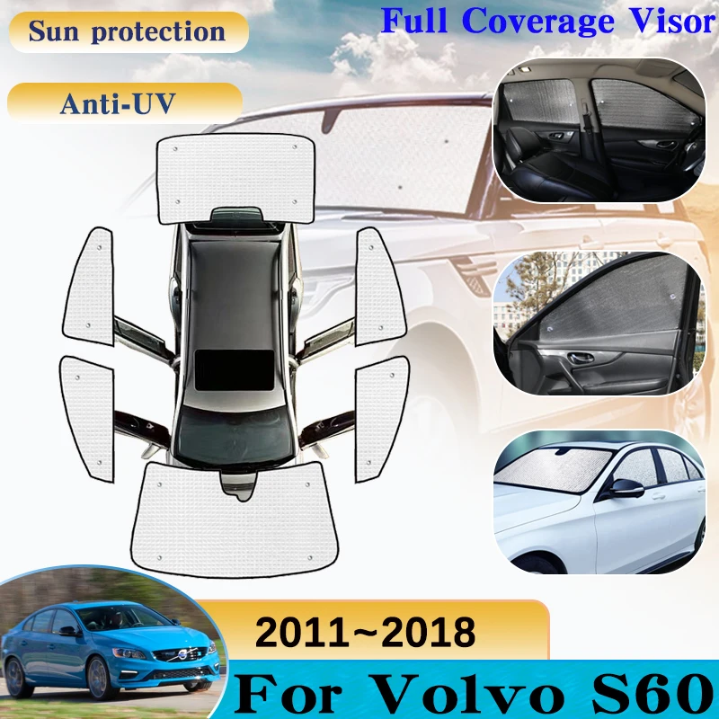 Car Windows Visor For Volvo S60 Accessories 2 2011~2018 2014 2015 2016 Auto Windshields Anti-UV Parasol Sun Protection Sunshades