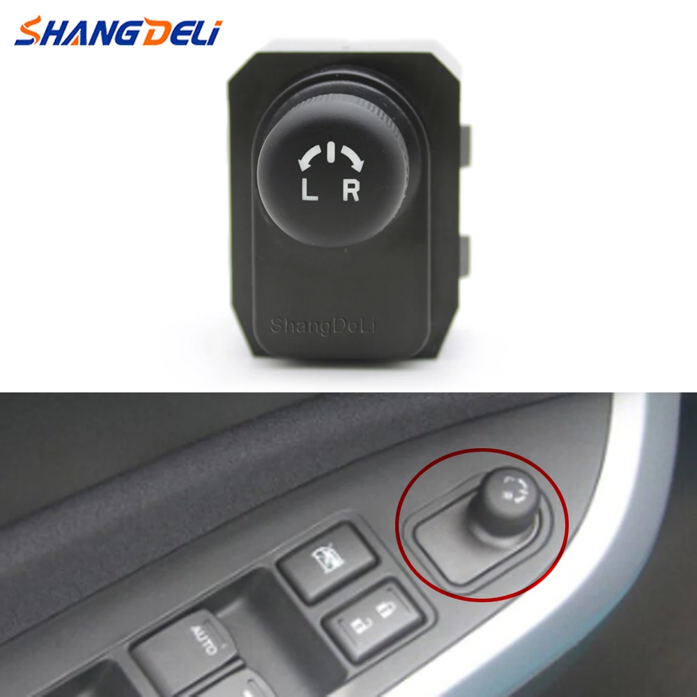 Auto-Rückspiegel ohne Klappschalter, Knopf, Fensterspiegel-Steuerschalter, passend für Suzuki Swift 2005, Vitara S-Cross Alivio – Detail 1
