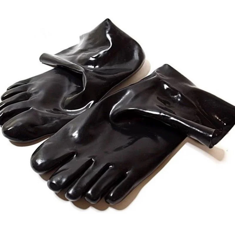 

Black Latex Short Five-Finger Socks Sexy One-Shot Seamless Kigurumi Socks