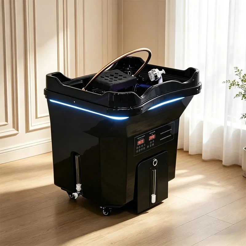 60L Electric Heated Portable Shampoo Basin Professional Commercial Mobile Shampoo Spa Equipment, Beauty Salons, Barber Shops