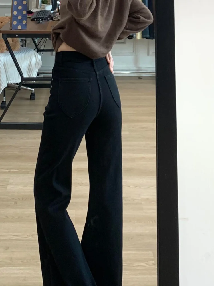 Jeans micro svasati foderati in Fce da donna invernali taglie forti dimagranti a vita alta bootcut comodi pantaloni in denim morbido