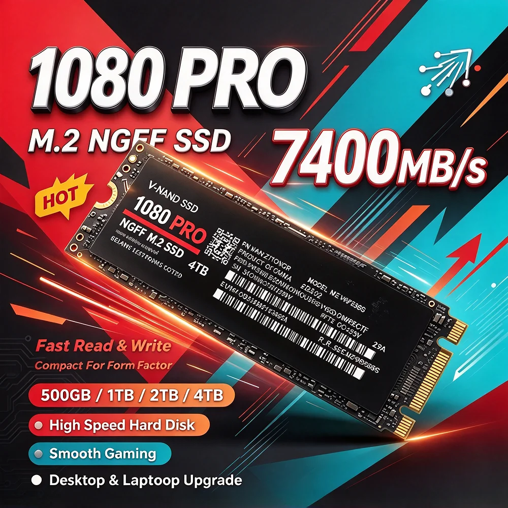 Original 1080PRO M.2 NGFF Internal Solid State Hard Drive 500GB 1TB 2TB 4TB SSD Hard Disk for Laptop Desktop System Upgrade