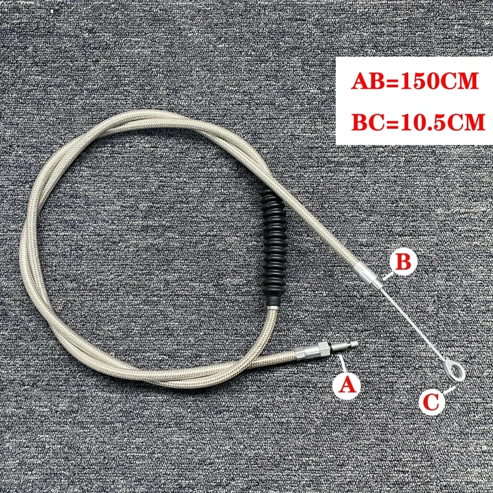 for Harley XL883 XL883C/L/R XL1200 XL1200C/S XLH50 59 inch 150CM Motorcycle Braided Stainless Steel Clutch Cable