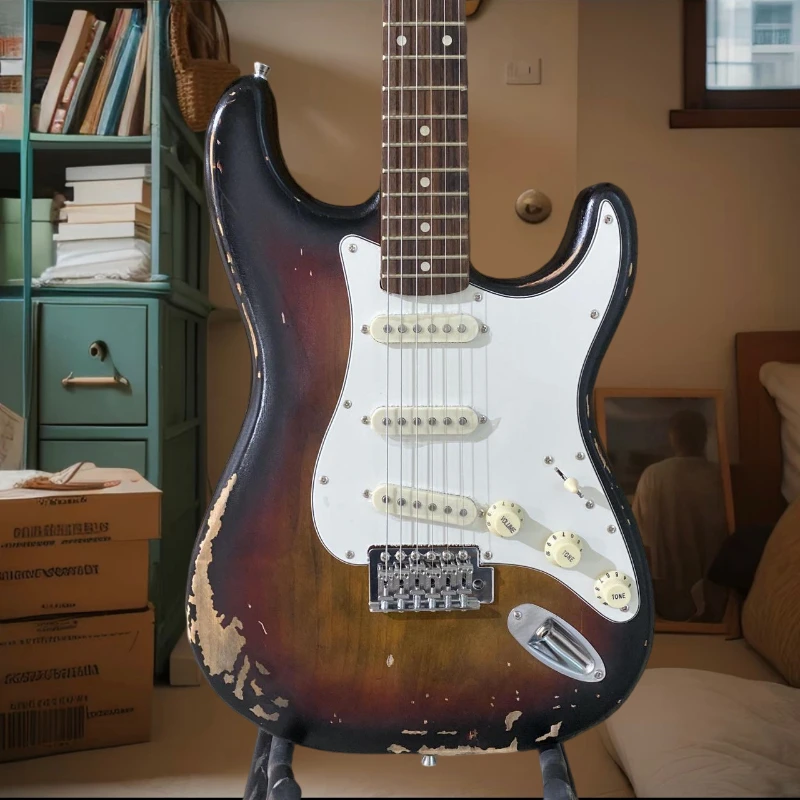 

Sunset Colour STS 6 Strings Rosewood Fingerboard White Pickguard Blues Jazz Pop Electric Guitar Rock Music Free Shipping