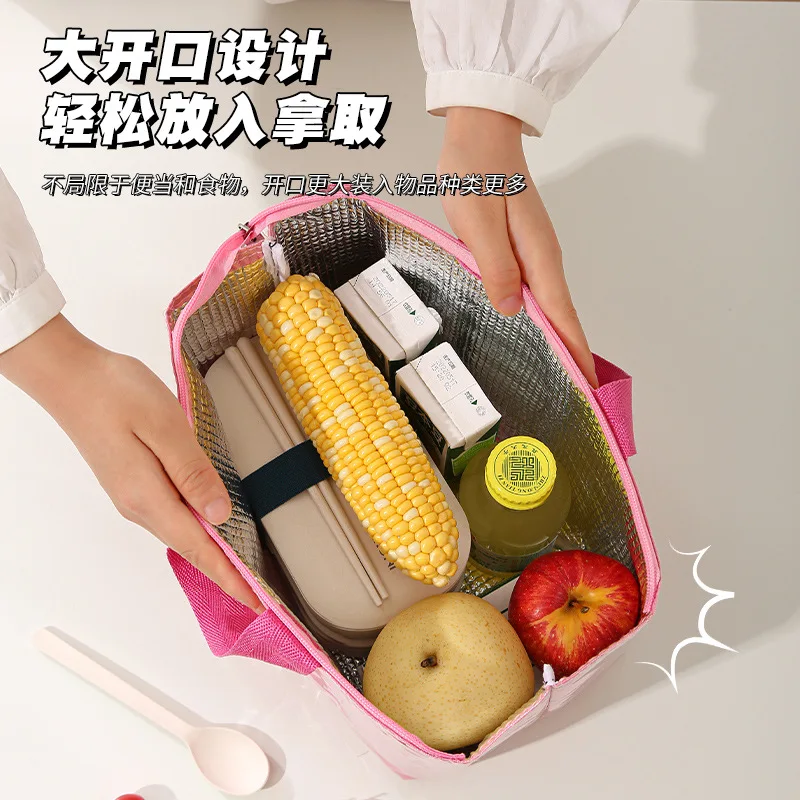 2025 New Aluminum Foil Insulated Lunch Bag Large Capacity Waterproof Food Storage Box Carrier lunch box bag