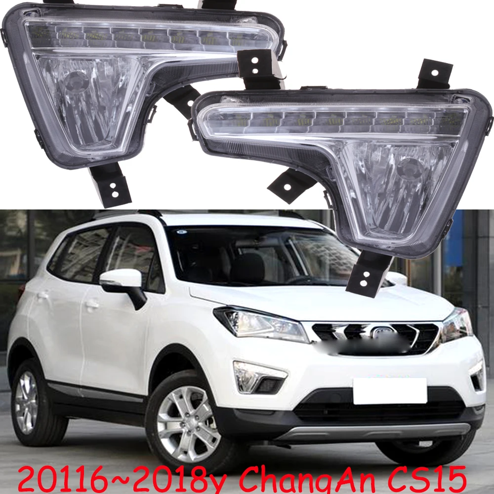 

1pcs car accessories CHANG AN bupmer head light changan CS15 daytime light headlight LED halogen 2016~2018y ChangAn fog lamp