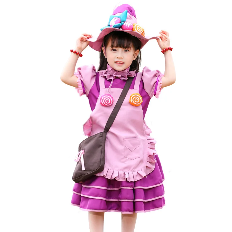 

Girls Candy Witch Lulu Purple Cake Dress Cosplay Costume For Children Halloween Party Dress Costume