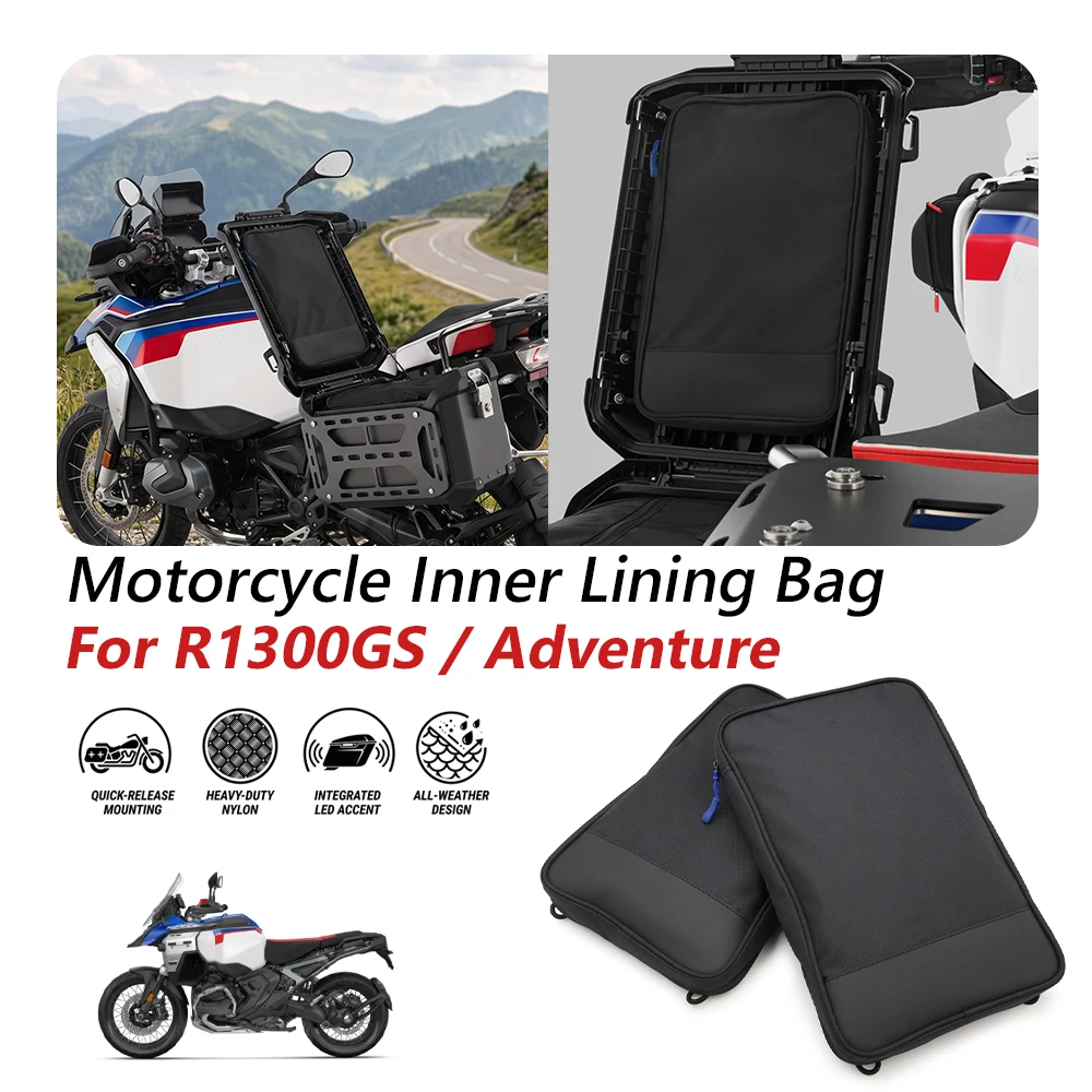 For BMW R1300GS R1300 GS ADV Adventure R1300GSA Motorcycle Tail Side Aluminum Case Box Top Inner Lining Bag Toolkit  Tool Bags
