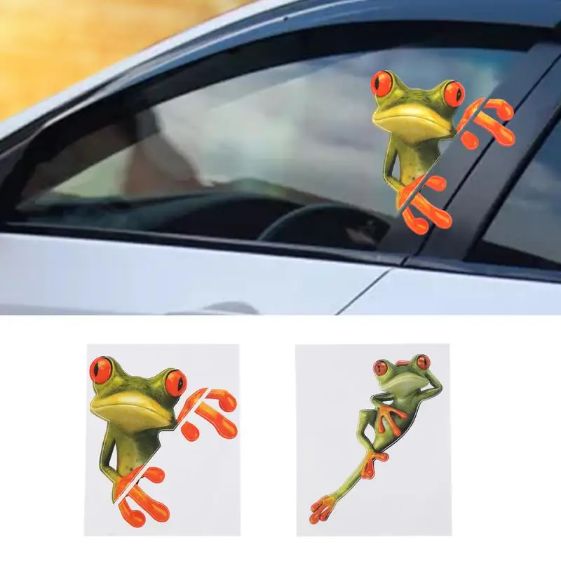 Car Stickers 3D Funny Green Lying Frog Wall Truck Window Decal Sticker Cute Guitar Luggage Skateboard Stickers