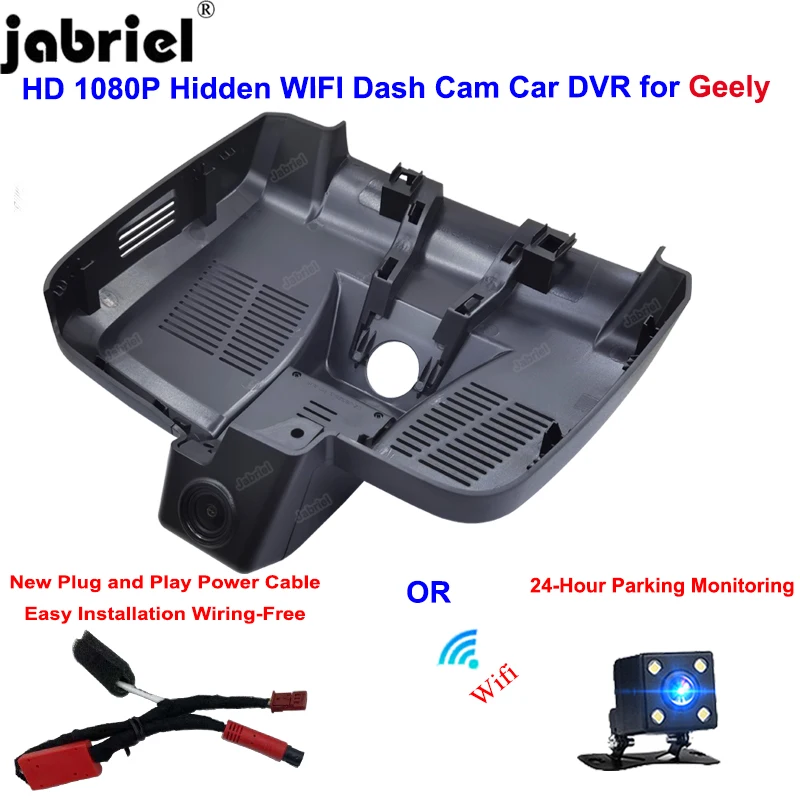 

Jabriel Plug and Play HD 1080P 24H Wifi Dash Cam Camera For Geely Tugella Xingyue FY11 S 2021 2022 2023 Car DVR Driving Recorder