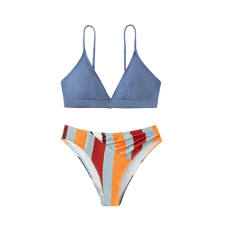 2024 New Trend Summer Women's Swimwears Bikinis Solid Color Two Piece Sexy Push-up Backless Biquini Sets Swimsuits  Beachwear