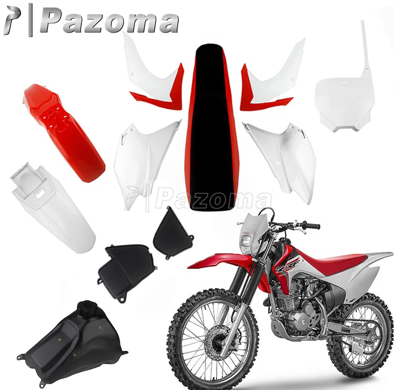 Plastic Kit Front and Rear Fender Rad Shrouds Side Panels Front Number Plate Full Body Fairing For HONDA CRF230F 2015 -2019