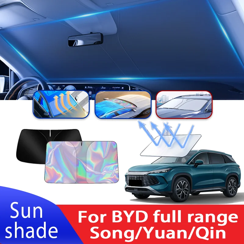 Car Sun Visor For BYD Song Yuan Tang Qin DM Pro Plus 2018~2025 Auto Front Windshield Sunshade Heat Insulation Summer Accessories