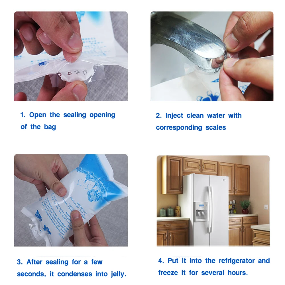 Reusable Cold Compress Refrigerate Ice Pack Icing Bags Gel Dry Cooler Bag