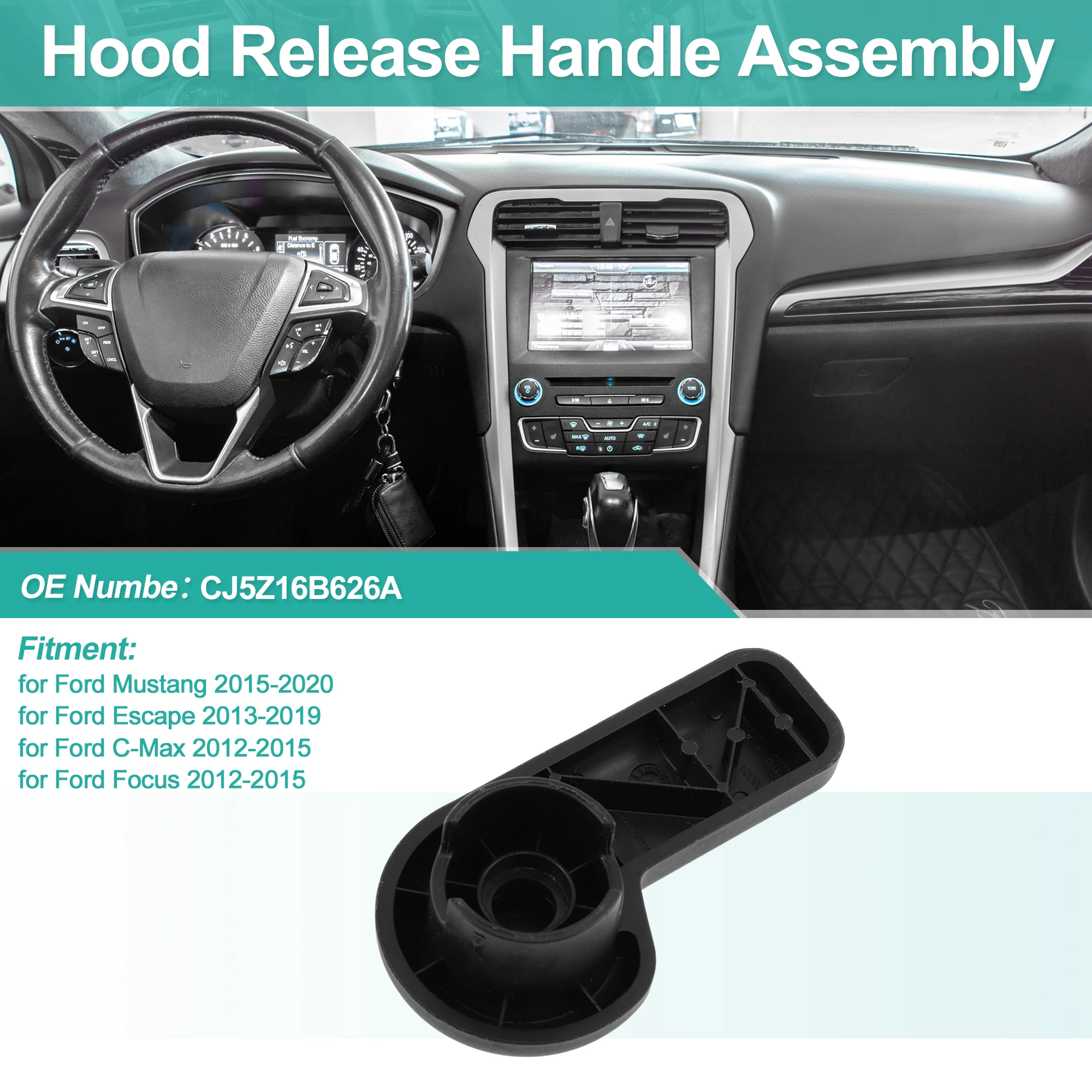 UXCELL Hood Latch Release Handle for Ford for Mustang 2015-2020 No.CJ5Z16B626A