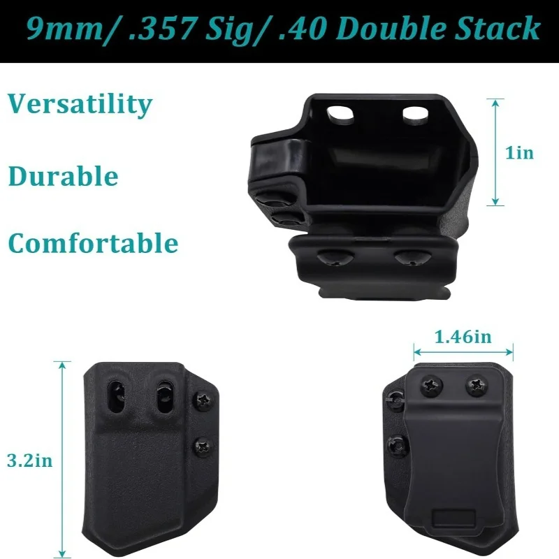 1/2Pcs Universal Magazine Holster 9/40mm Adjustable Right&Left Magazine Pouch Tactical Waist for Glock CZ S&W SIG P365 ﻿ - view 4