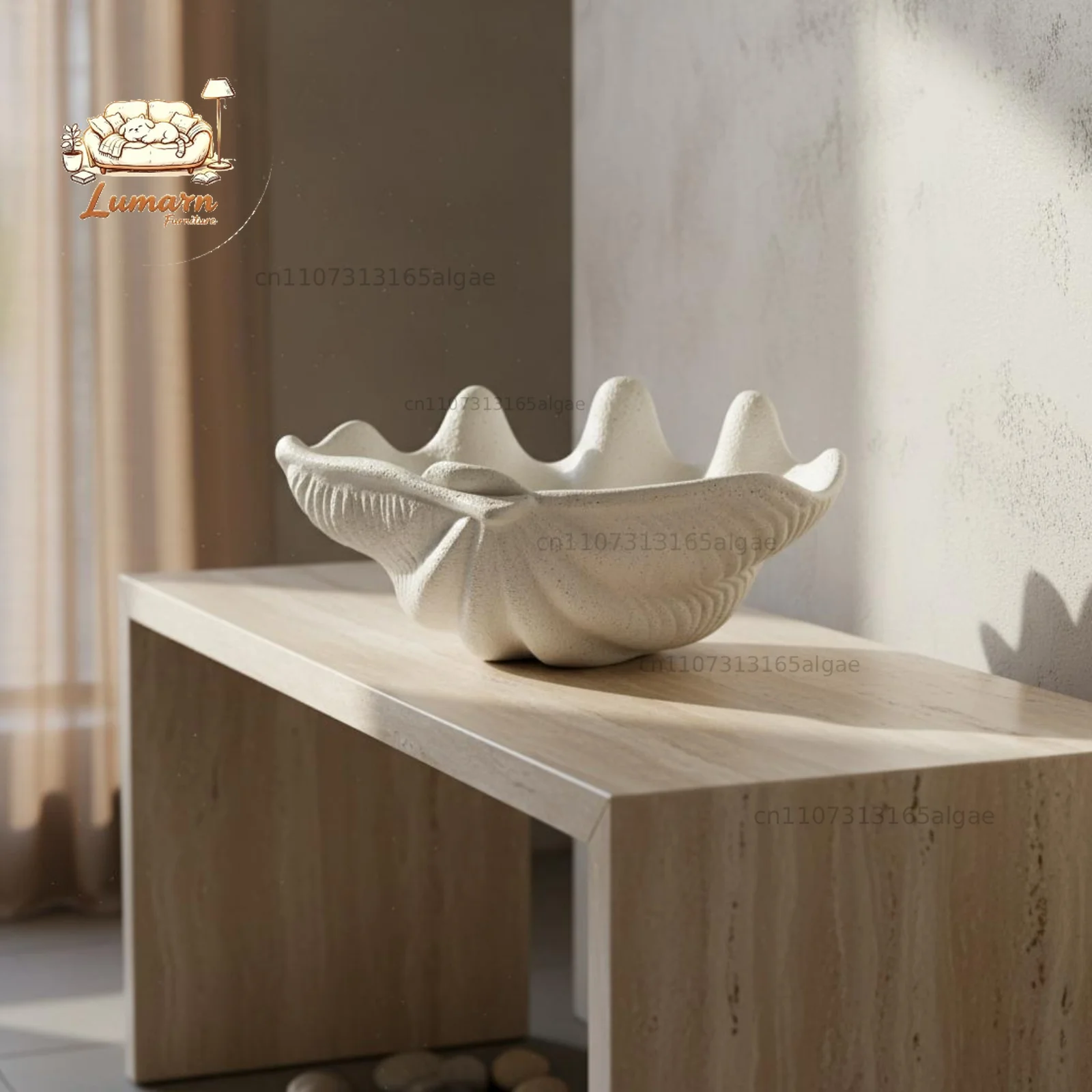 Clam Shell Bowl Modern Minimalist Seashell Decorative Bowl Ocean Aesthetic Shell Ornament Artistic Design for Hotel, Living Room