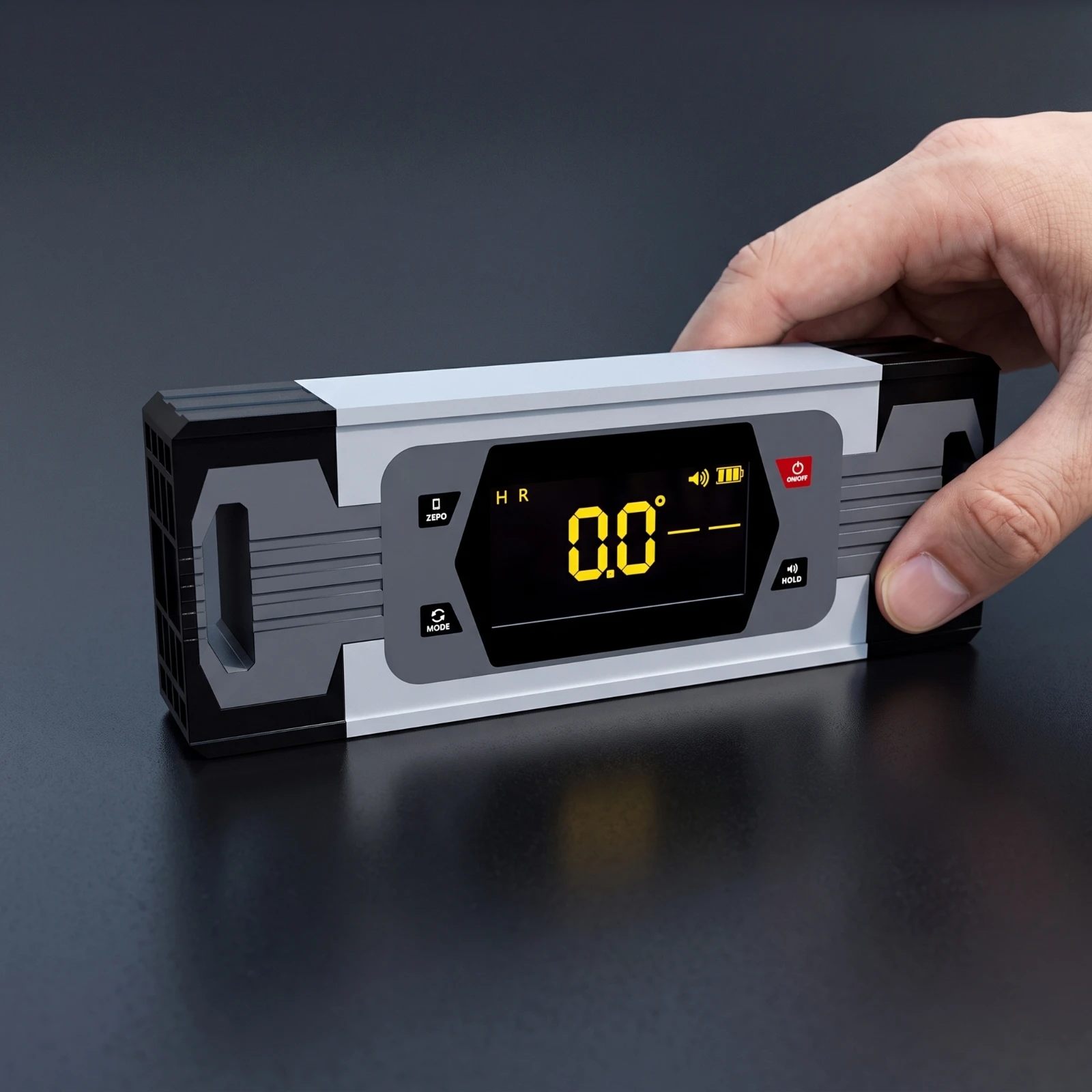 Digital Level Ruler Precision Angle Gauge with Ferrous-Attracting Base Digital Angle Detector Portable Measuring Tool Compact 4