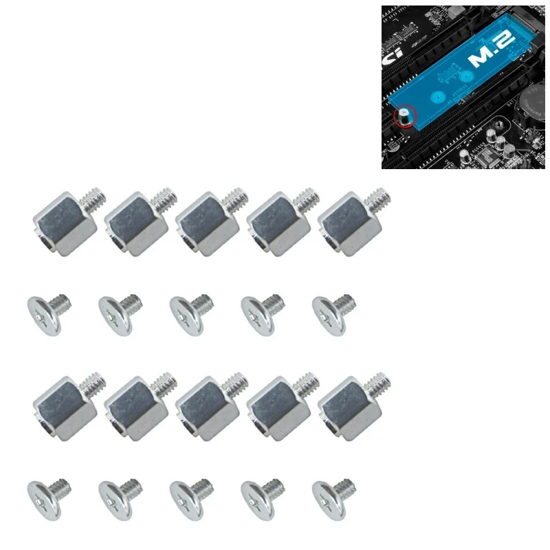 10 Set Hand Mounting Kits Stand Off Screw Nut for A-SUS for M.2 SSD Motherbo Dropship