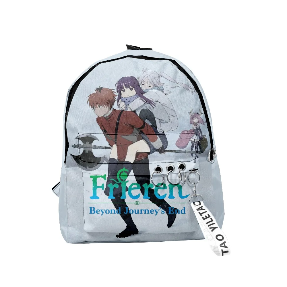 

Popular Youthful Funny Frieren Notebook School Bags Notebook Backpacks 3D Print Oxford Waterproof Key Chain Small Travel Bags