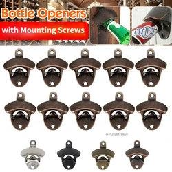 5pcs/10pcs Bottle Opener Wall Mounted Rustic Beer Opener Set Vintage with Mounting Screws for Kitchen Cafe Bars