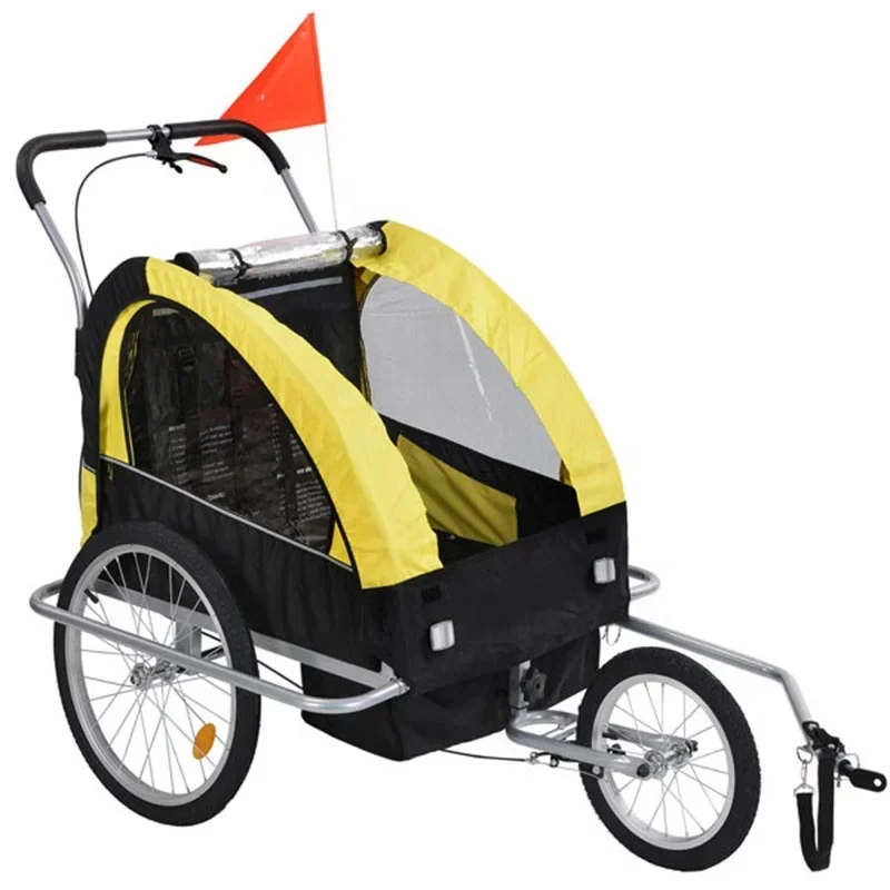 Factory Directly Double Child Baby bike trailer stroller 3-in-1