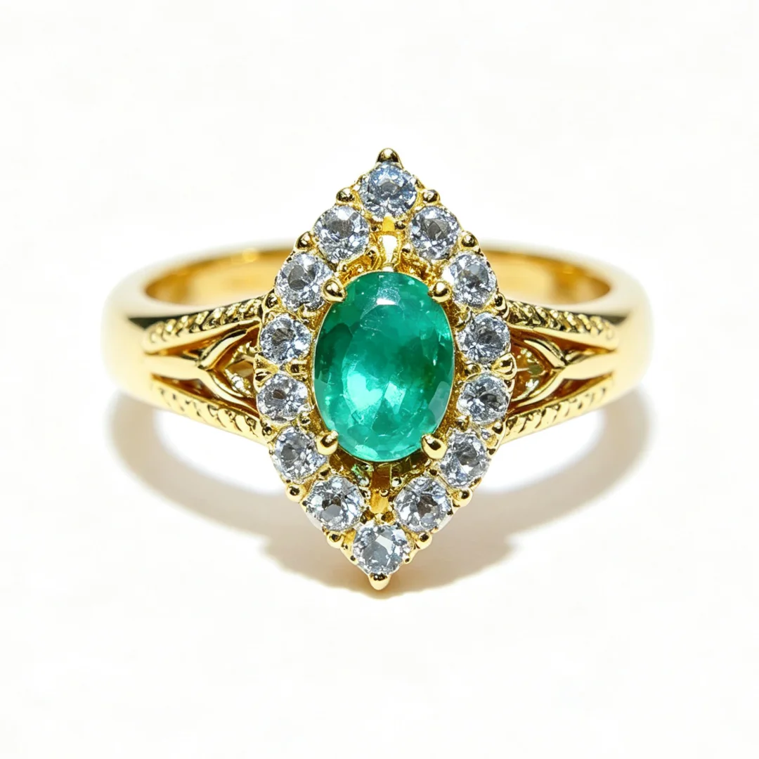 Personalized Design Natural Emerald Ring S925 Pure Silver Fashion Jewelry Glossy Emerald Gem All Match Casual Daily Wear Jewelry