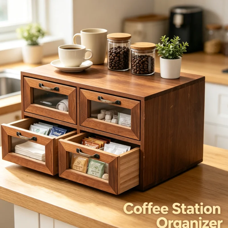 Desktop Computer Monitor Riser Stand With Drawer For Office Wood Storage Organization Quick and portable storage