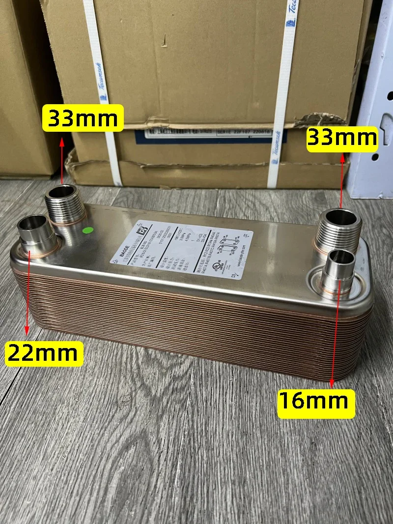 Original BAODE Stainless Steel Plate Replacement, Air Conditioner Plate Heat Exchanger BL26-30D Condenser 3.5 Hp