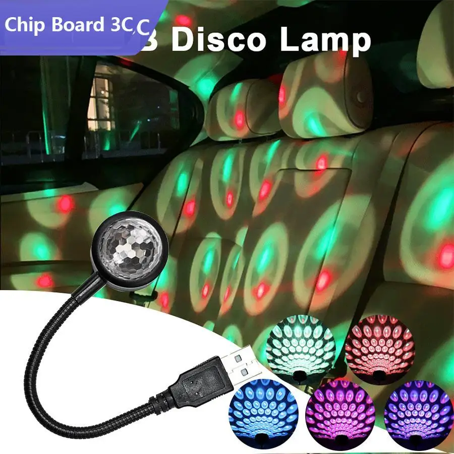 Projecteur de boule de Chang activé par le son DJ, lumières de fête LED, voiture, boîte de nuit, décoration de chambre, cadeau d'anniversaire pour les enfants