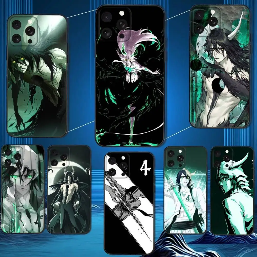 

Anime U-Ulquiorra Cifer Phone Case For iPhone 16,15,14,13,12,11 Plus,Pro Max,XS,X,XR,SE,Mini,8,7,Soft Silicone Black Cover