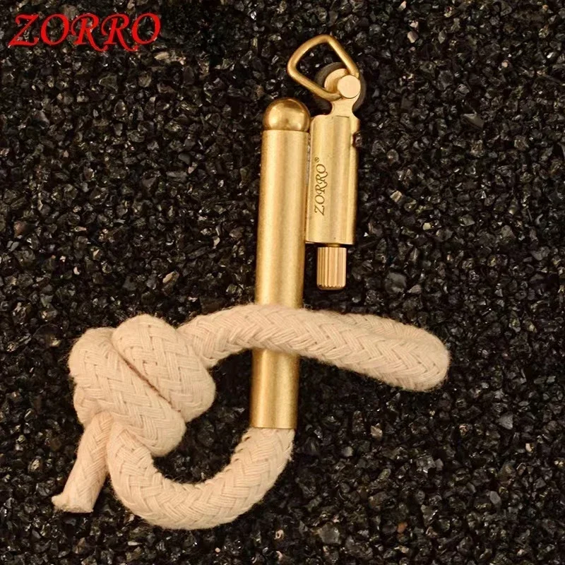 ZORRO Brass Kerosene Lighter Vintage Grinding Wheel Ignition Outdoor Stable Camping Survival Stable Fire Source Essential Gadget