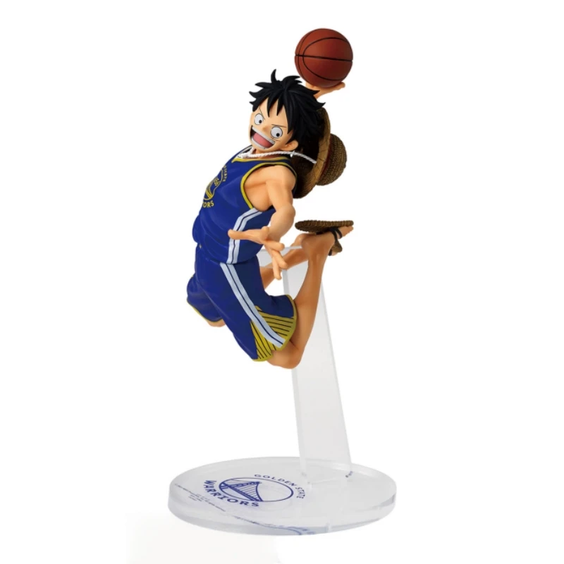 Original BANDAI ONE PIECE X NBA Super Star Series Los Angeles Lakers Monkey D. Luffy Anime Figure Collectible Desktop Ornament - view 4