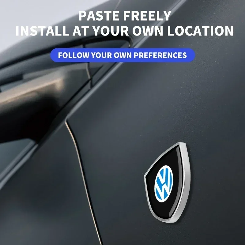 Metal Shield Car Sticker Badge Body Decoration Emblem Auto Exterior Accessories For Volkswagen Nissan Citroen LEXUS Dacia Tesla view 5