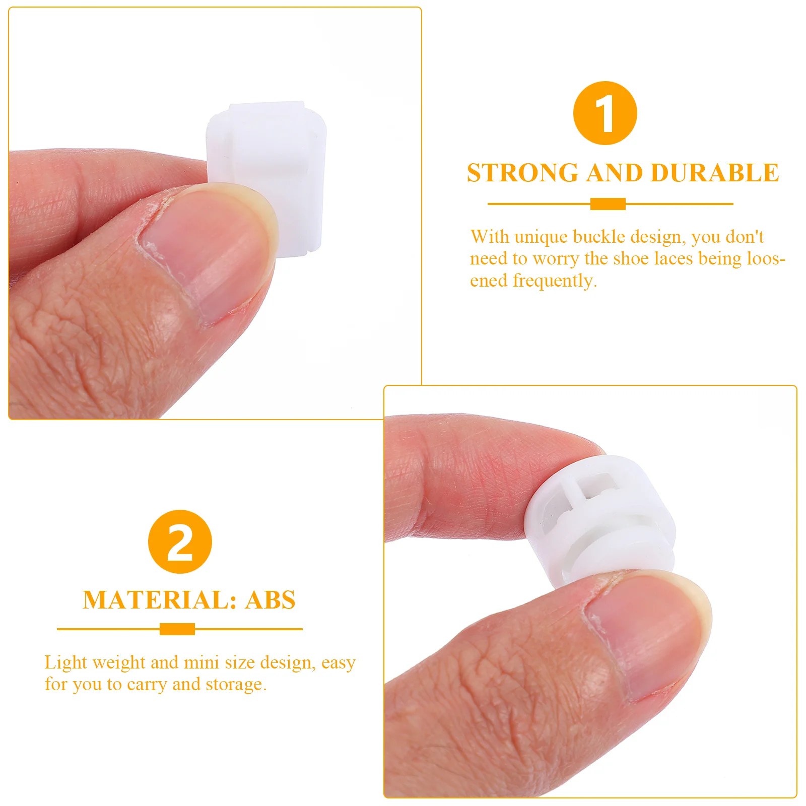 

1Set Spring Shoelace Buckles Premium Plastic Clips for Shoes Anti- Design Lightweight Mini Size Running Sport Lace