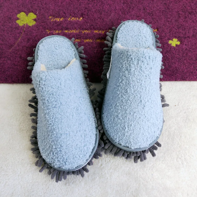 Shoes for Women Winter Lazy Microfiber Mop Slippers Solid Color Simple Wipeable Mopping Sweeping Wood Floor Cleaning Slippers