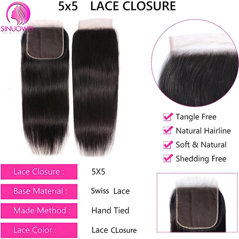 ブラジルの天然かつら,レミー品質の髪,滑らか,事前に摘み取られた,透明なレース,フリーパーツ,5x5, 13x4