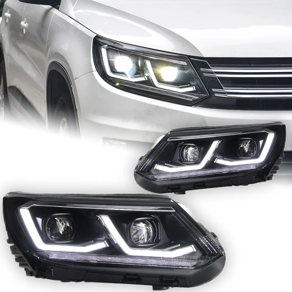 AKD Car Styling for VW Tiguan Headlights 2013-2016 LED Headlight Porjector Lens DRL Angel Eye Head Lamp Signal Auto Accessories