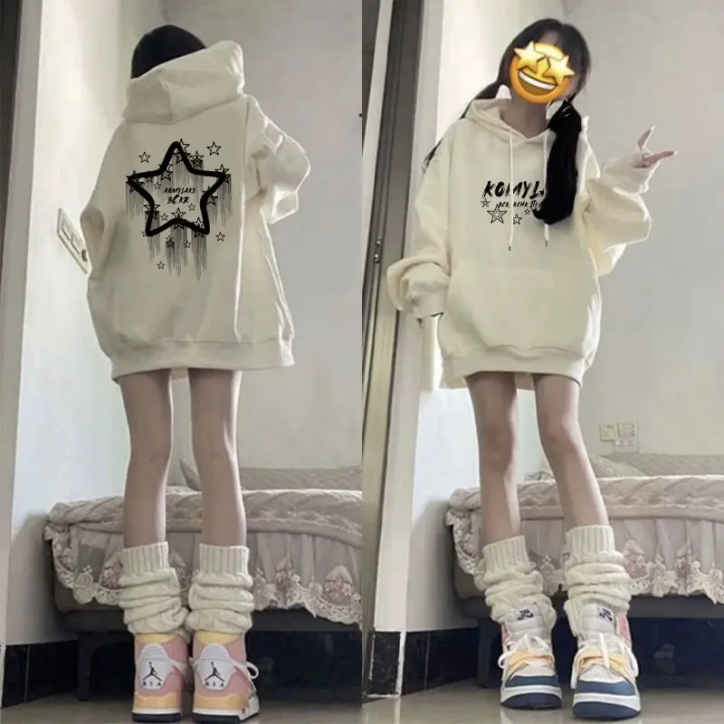 

Streetwear Sweatshirts Women Clothing Vintage Star Oversized Tops Ropa Mujer Hooded Casual Fashion Y2k Hoodies