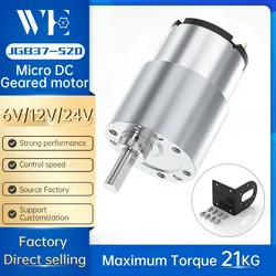 520-37Gear motor 12V DC Reducer Motor With Speed Measuring Hall Encoder Robot Large Torque Brushed Engine Metal Teeth