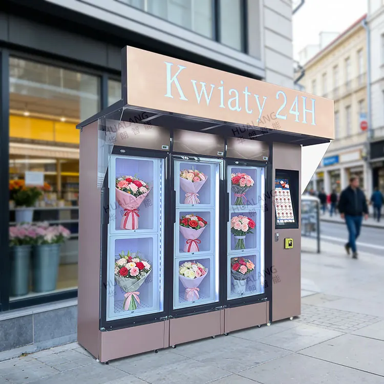 2.6 Meters Big Capacity Flower Vending Machine Self service Flower Shop Floral Bouquet Refrigerator Credit Card Coin