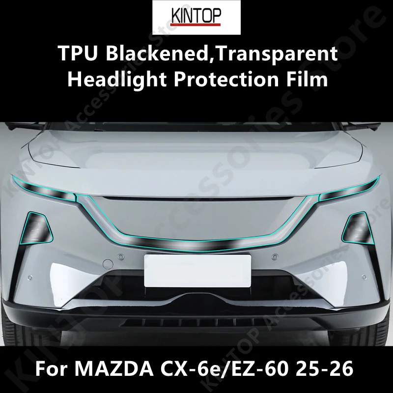 

For MAZDA CX-6e/EZ-60 25-26 TPU Transparent,Blackened Headlight Protective Film, Headlight Protection,Film Modification
