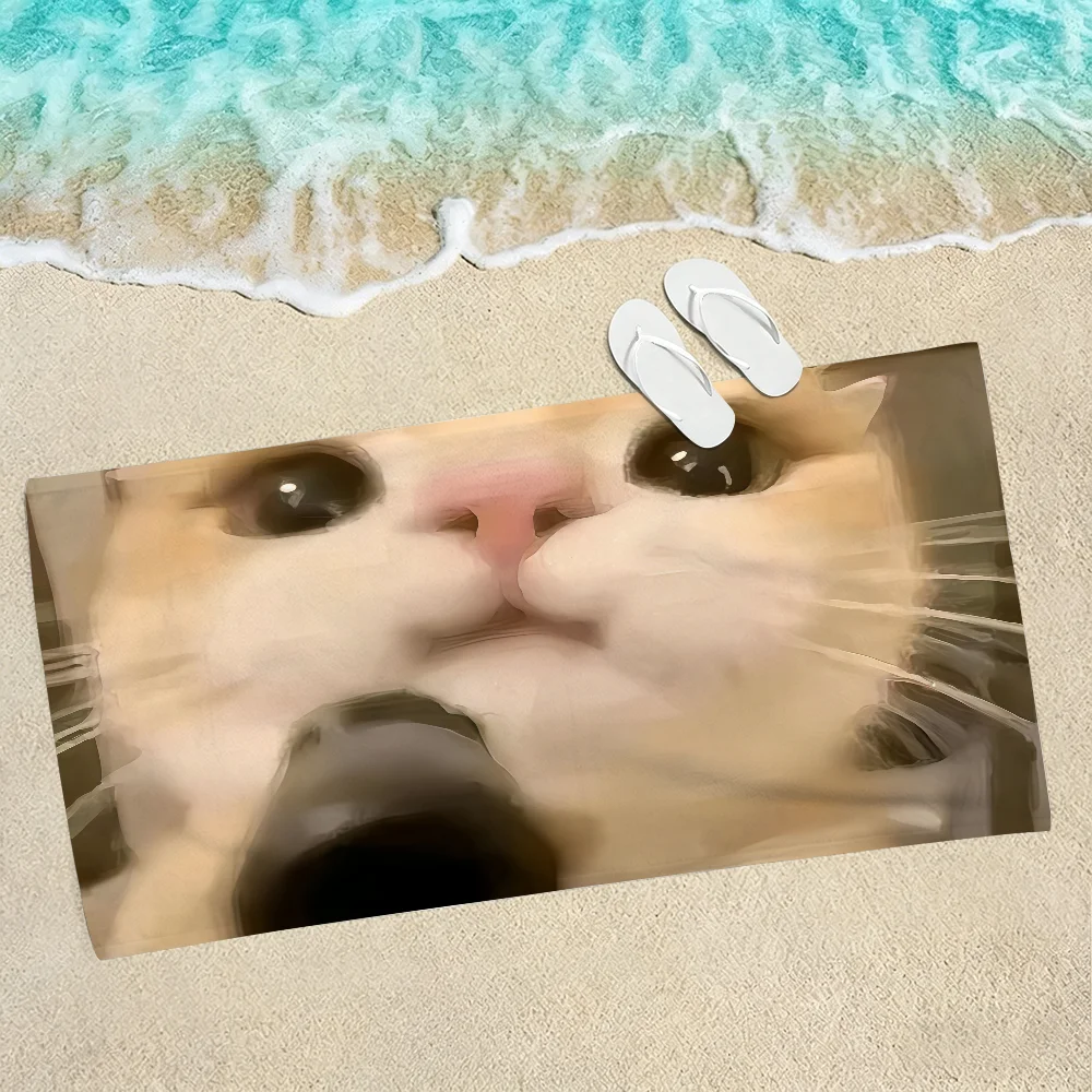 Cat Shot Towel Soft Lightweight Anti-Sand Large Beach Towel Quick-Drying Bath Sports Family